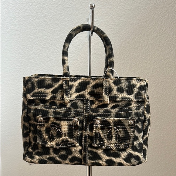 Leopard print denim bag - Picture 3 of 4